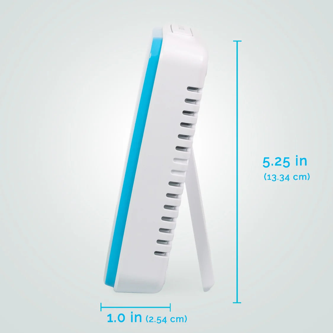 What to wear weather station side view which is 5.25 inches long and 1.0 inches in width.