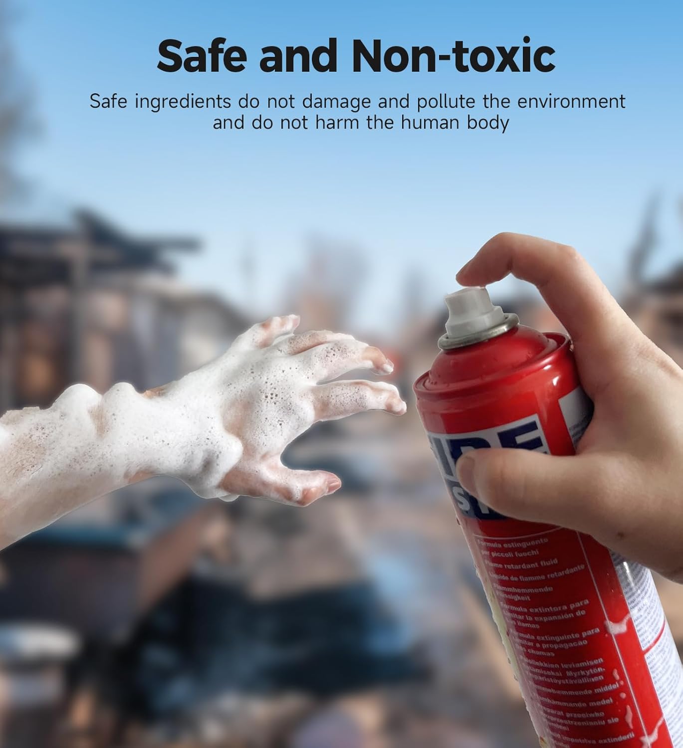 8-in-1 Fire Extinguishing Aerosol Spray which Prevents Reignition for Home (mounting bracket included) - Portable Small A, B, C, K - Weathershack