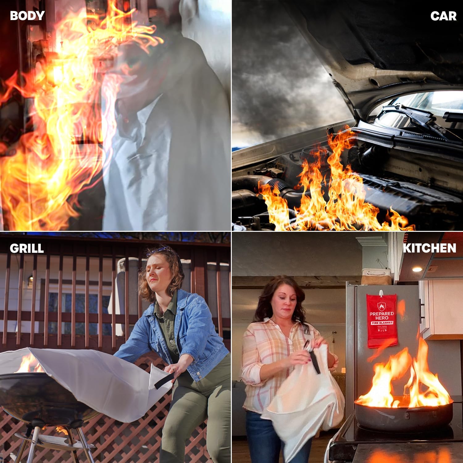 Fire Emergency Blanket for Home, Kitchen and Outdoor - 40” x 40” - Weathershack