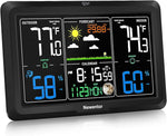 Newentor Wireless Weather Station with Lifetime Outdoor Sensor Guarantee - Vivid VA Display for 330° Readability with Permanent Illumination - Weathershack