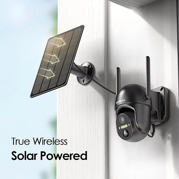 Solar Powered WiFi/Cellular Security outdoor Camera 2K 360°