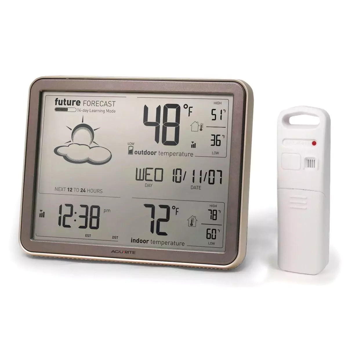 Acurite self learning weather forecast station with large display with sensor