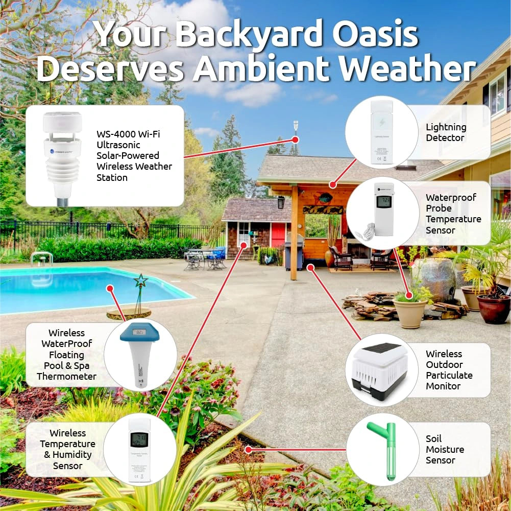 Ambient Weather WS-4000 Solar Powered UltraSonic Wi-Fi Weather Station - WeatherShack