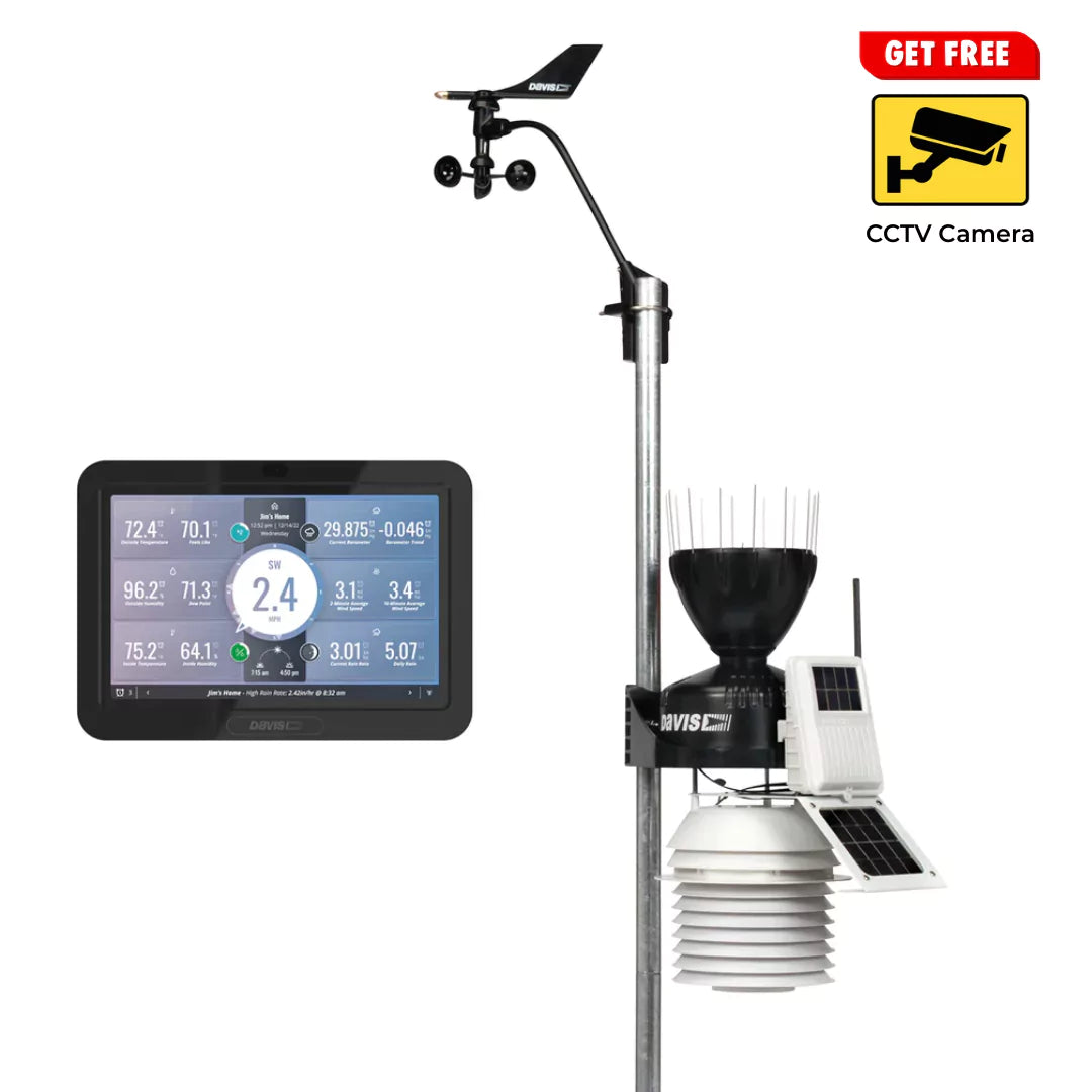 Davis wireless vantage pro2 with fan shield, weatherlink console and free CCTV camera