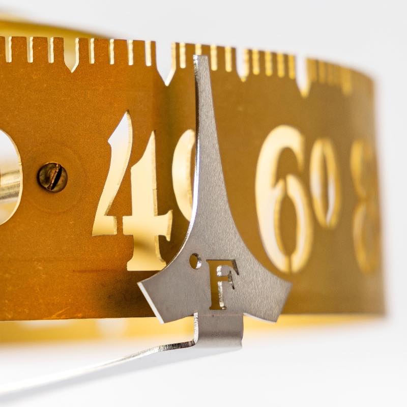 Conant Jeffersonian Drum Thermometer in Living Finish Brass - Celsius & Fahrenheit - Weathershack