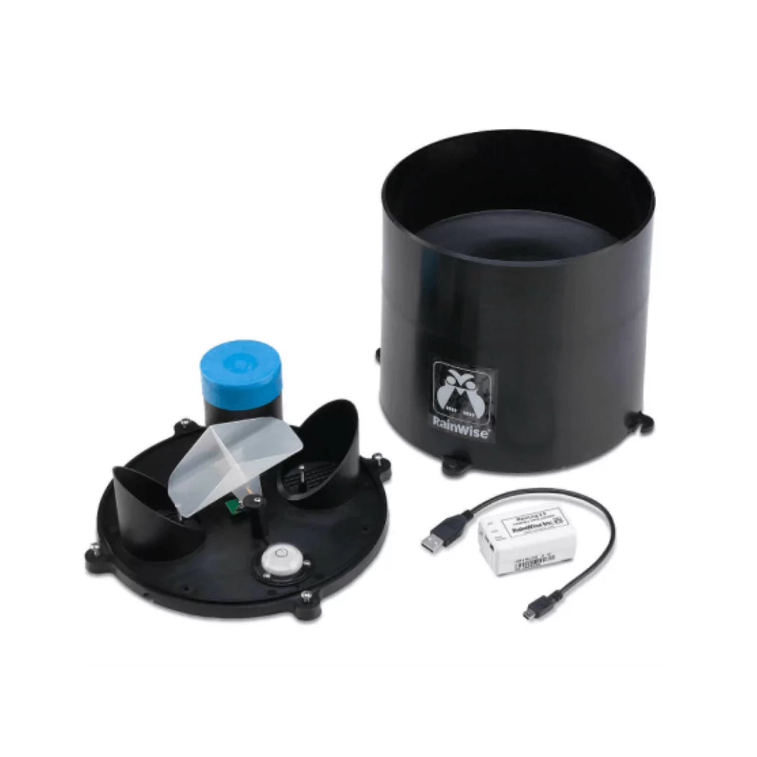 RainWise RainLogger complete system with rain gauge, tipping bucket, USB data logger