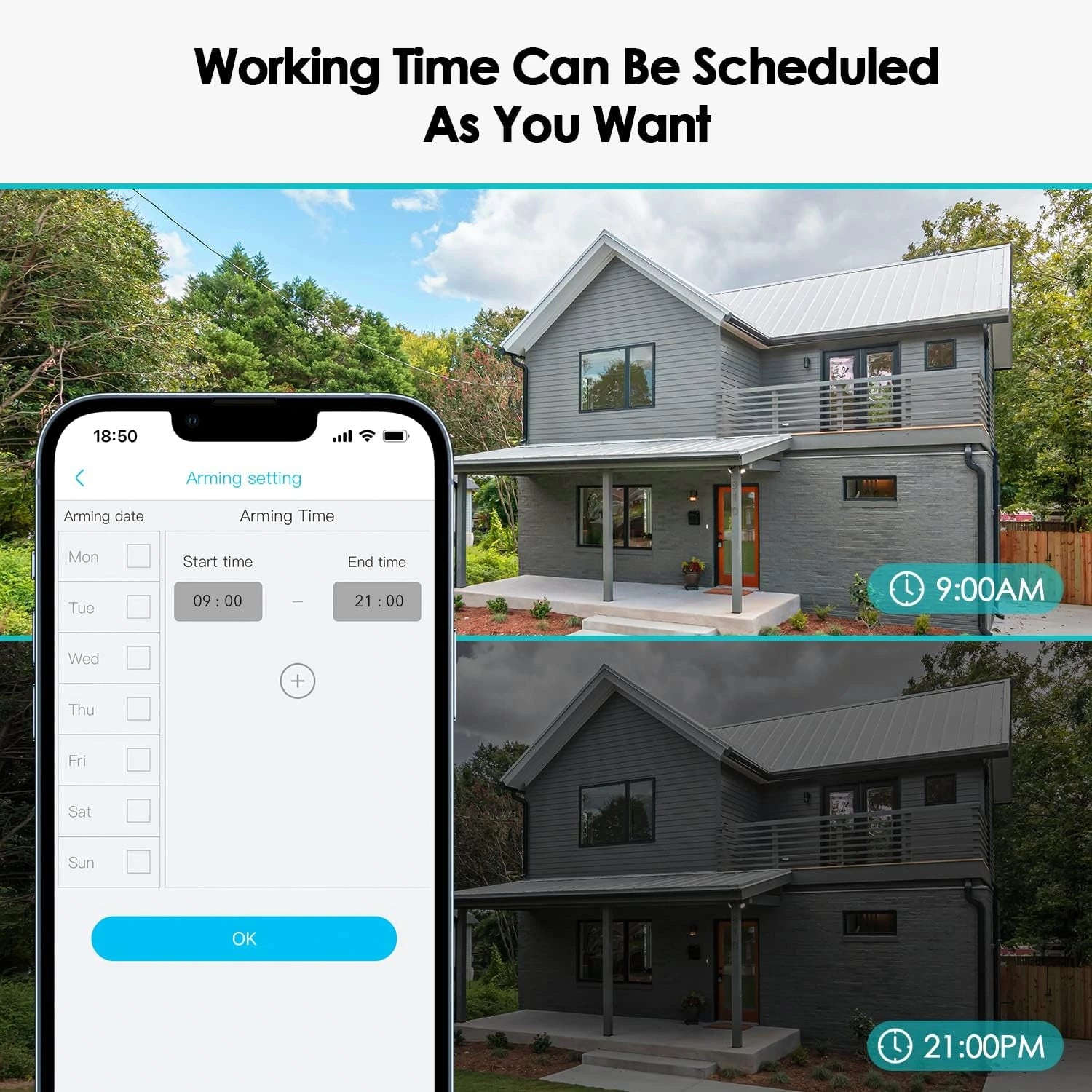 SEHMUA Security camera work time scheduled
