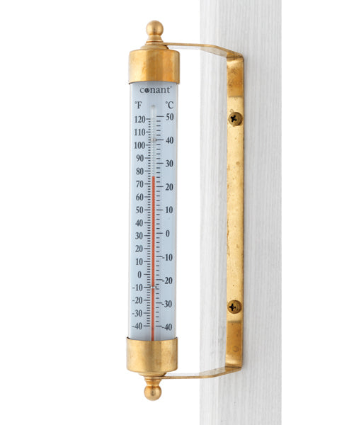 Vermont Indoor and Outdoor 7" Thermometer (Living Finish Brass) - Weathershack