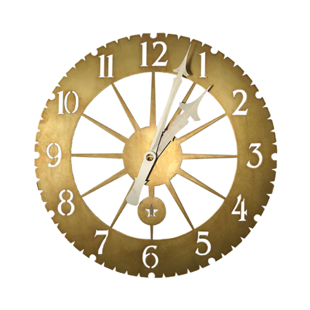 Jeffersonian Clock in Living Finish Brass - Weathershack