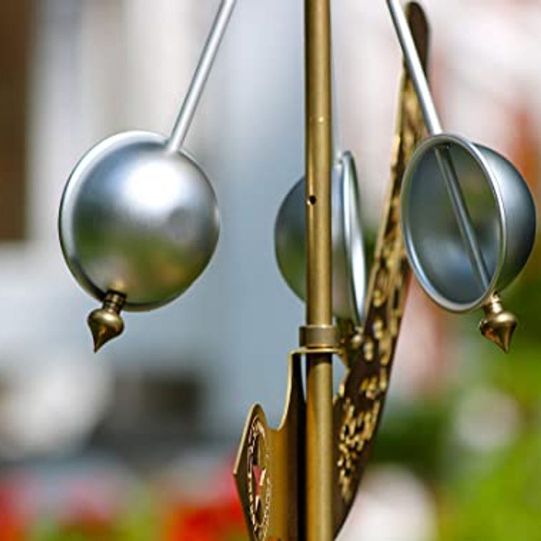 Jeffersonian Kinetic Wind Vane in Living Finish Brass - Weathershack