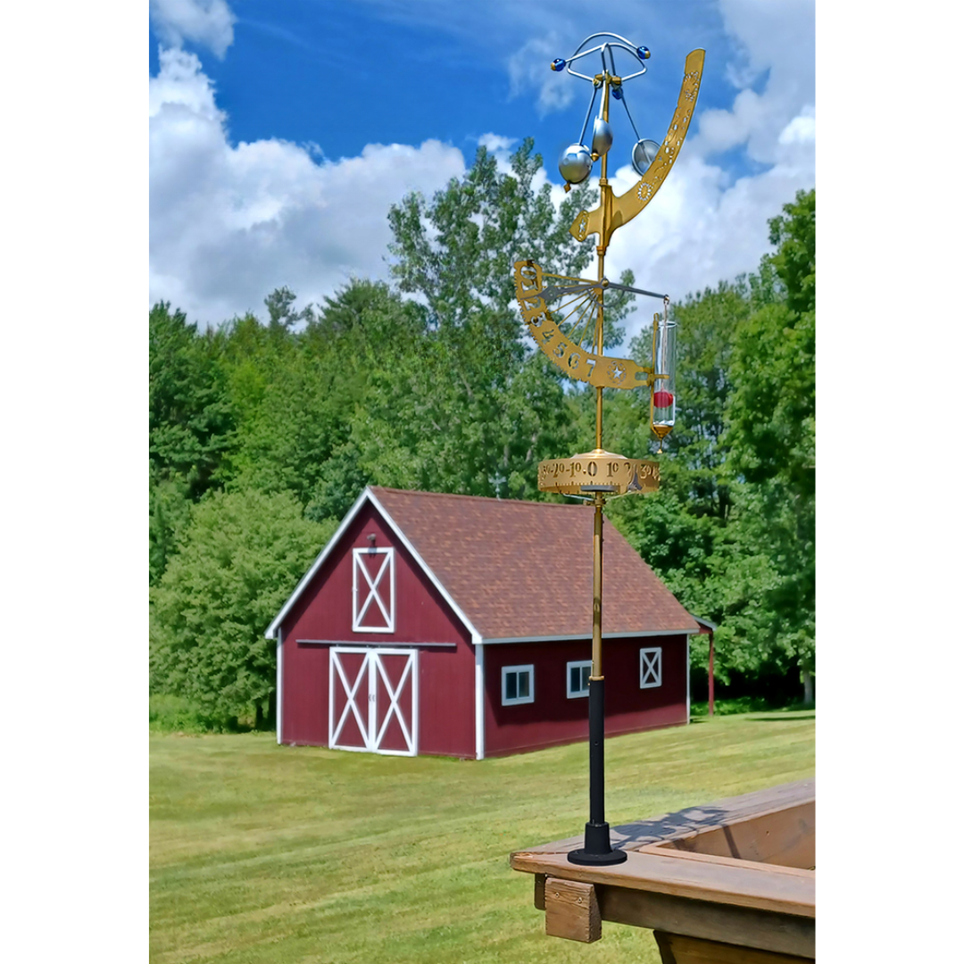 Jeffersonian Ground Mount in Living Finish Brass - Weathershack