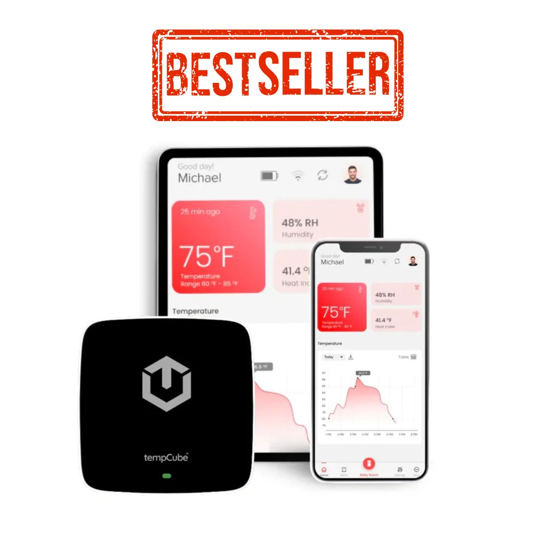 TempCube Wi-Fi Temperature & Humidity Sensor , 24/7 Monitoring with Alerts – Perfect for Indoor Temperature Monitoring - Weathershack