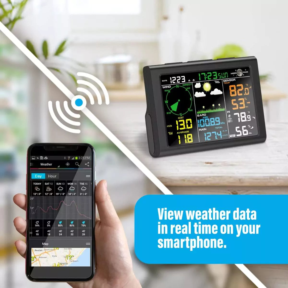 View weather data on real time right from the cellphone.