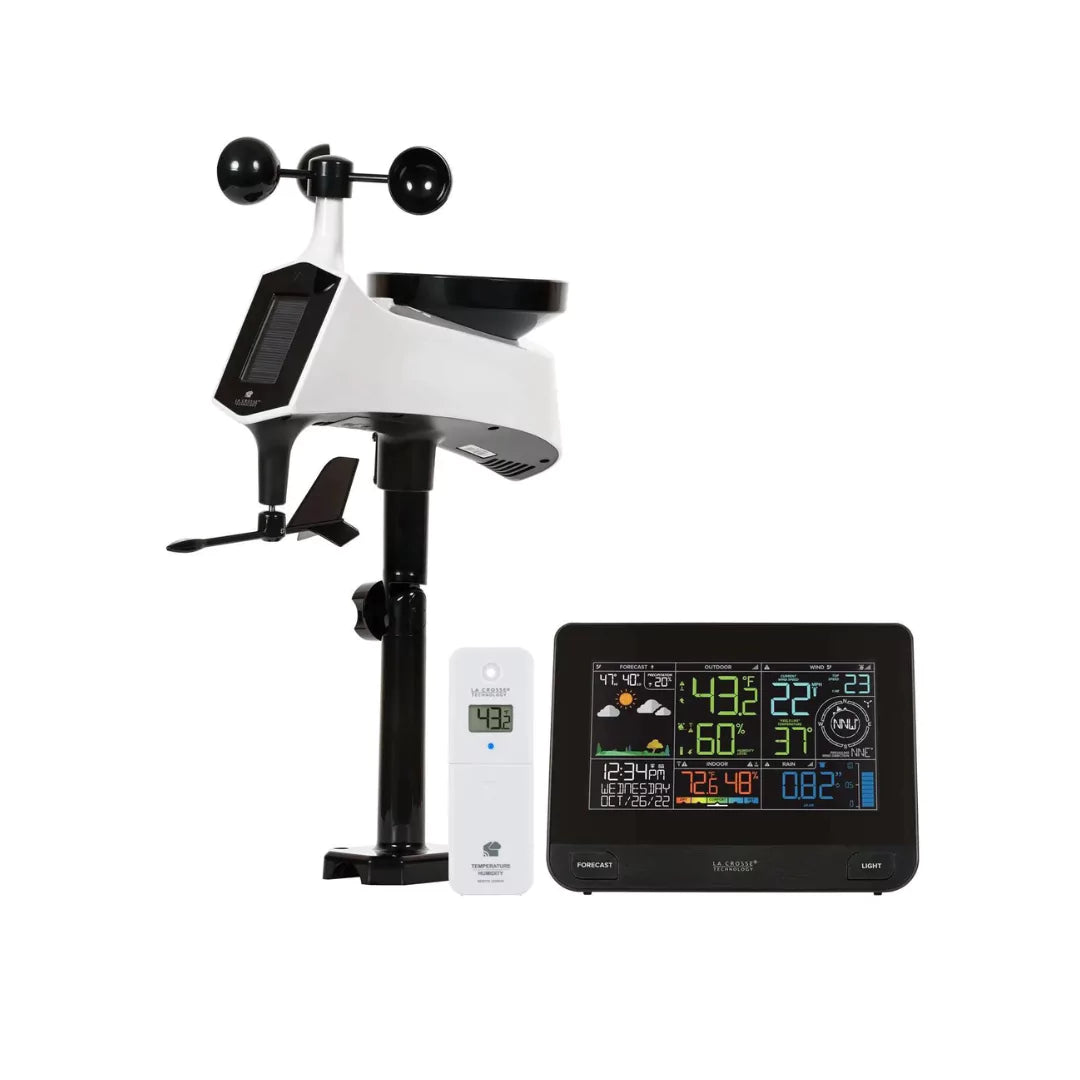 Weather station with rain gauge