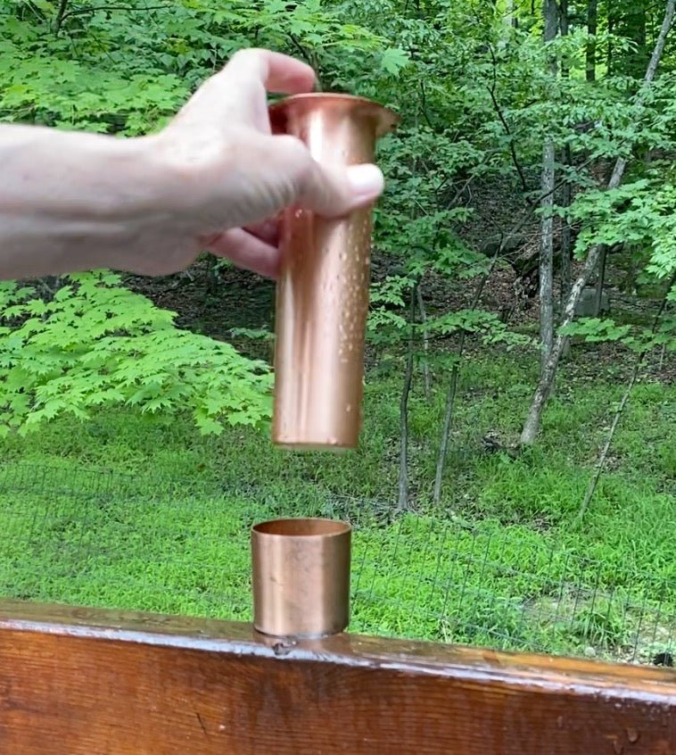 Copper Cup Deck Mount for World's Coolest Rain Gauge - Weathershack