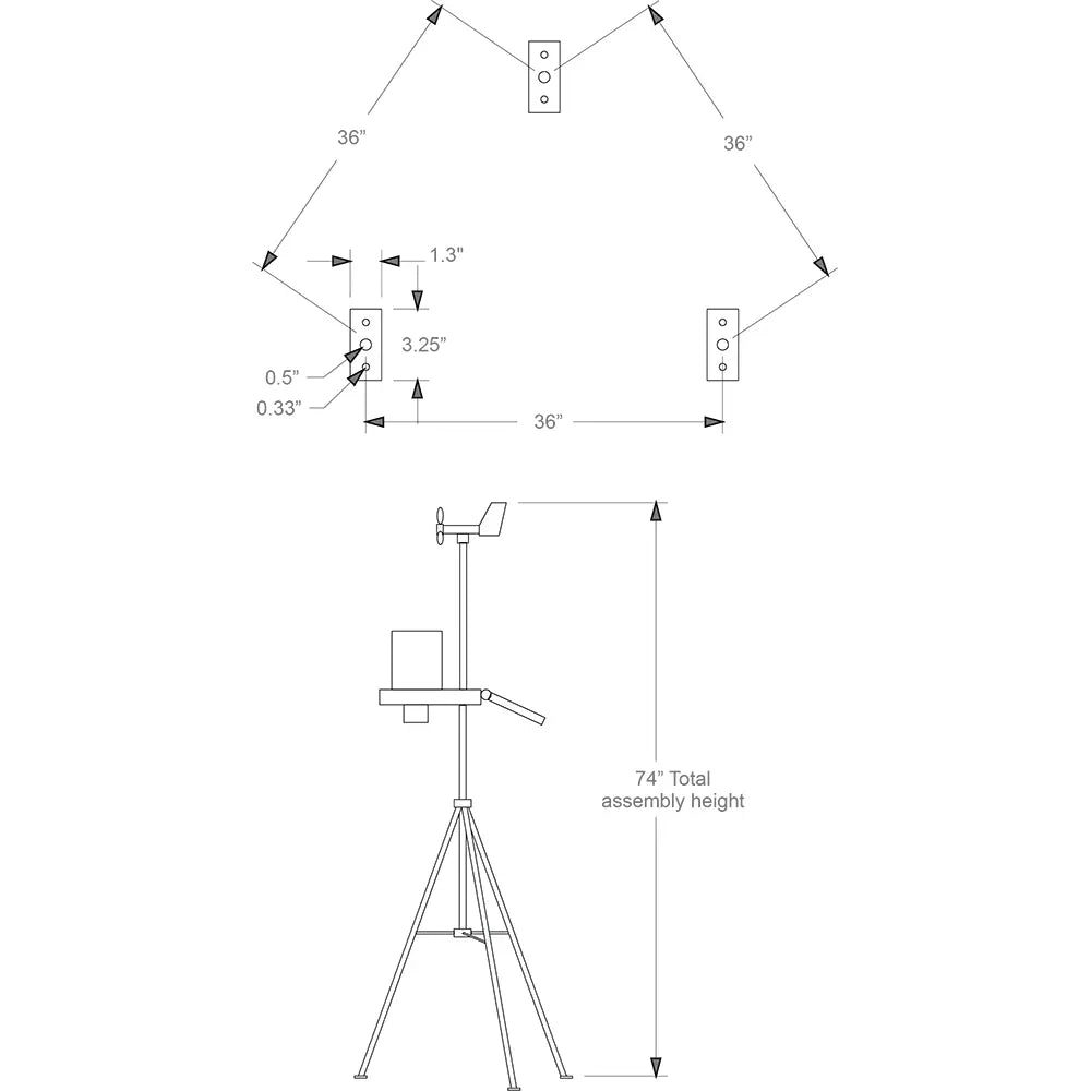 Tripod Kit for KestrelMet 6000 Cellular Weather Station - Weathershack