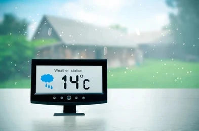 Basic weather station monitors for indoor & outdoor temperature, humidity &  barometric pressure