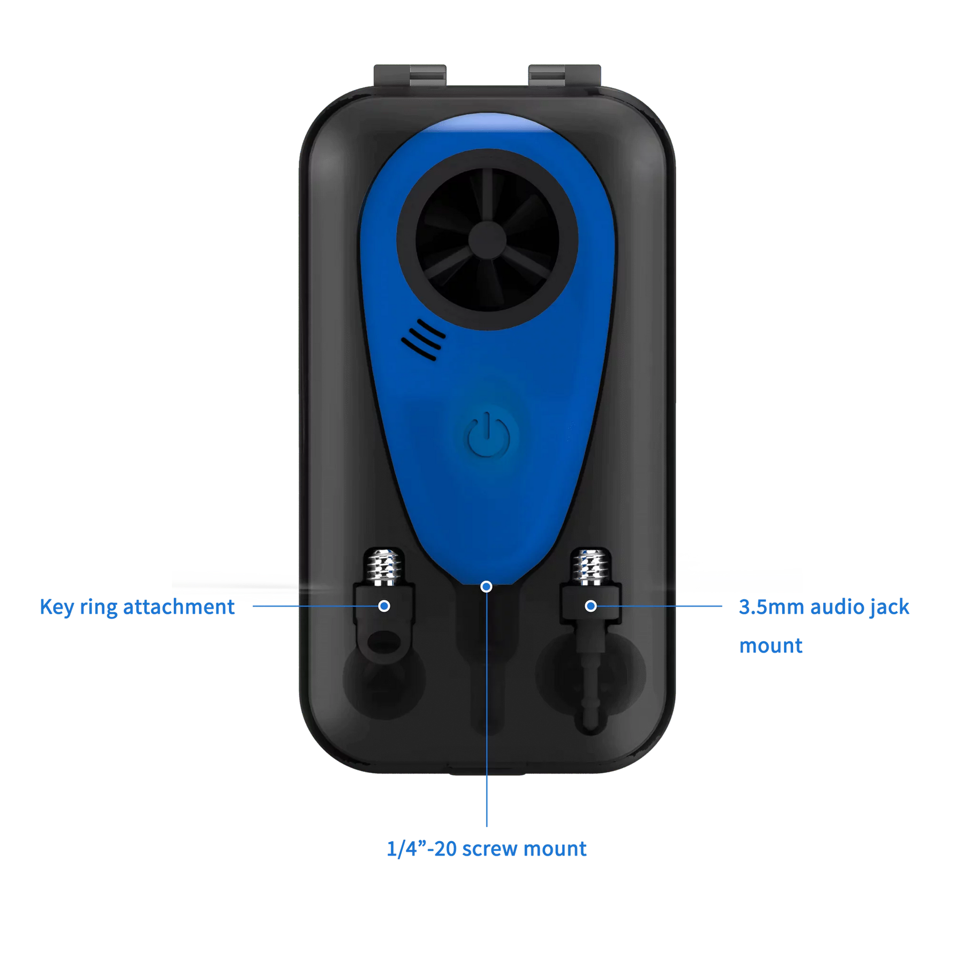 Weathermeter has key ring attachment, 3.5mm audio jack mount, screw mount.