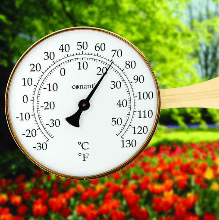 Vermont 8" Dial Thermometer (Living Finish Brass) - Weathershack
