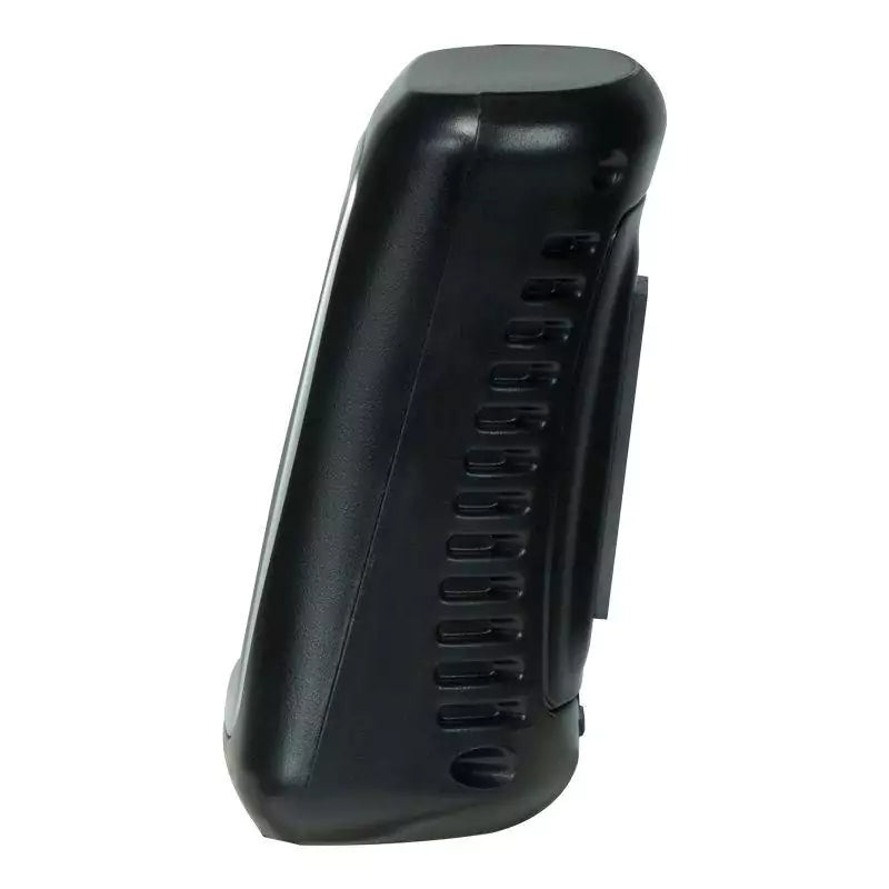 Side profile view of AcuRite Indoor Thermometer and Hygrometer with textured grip