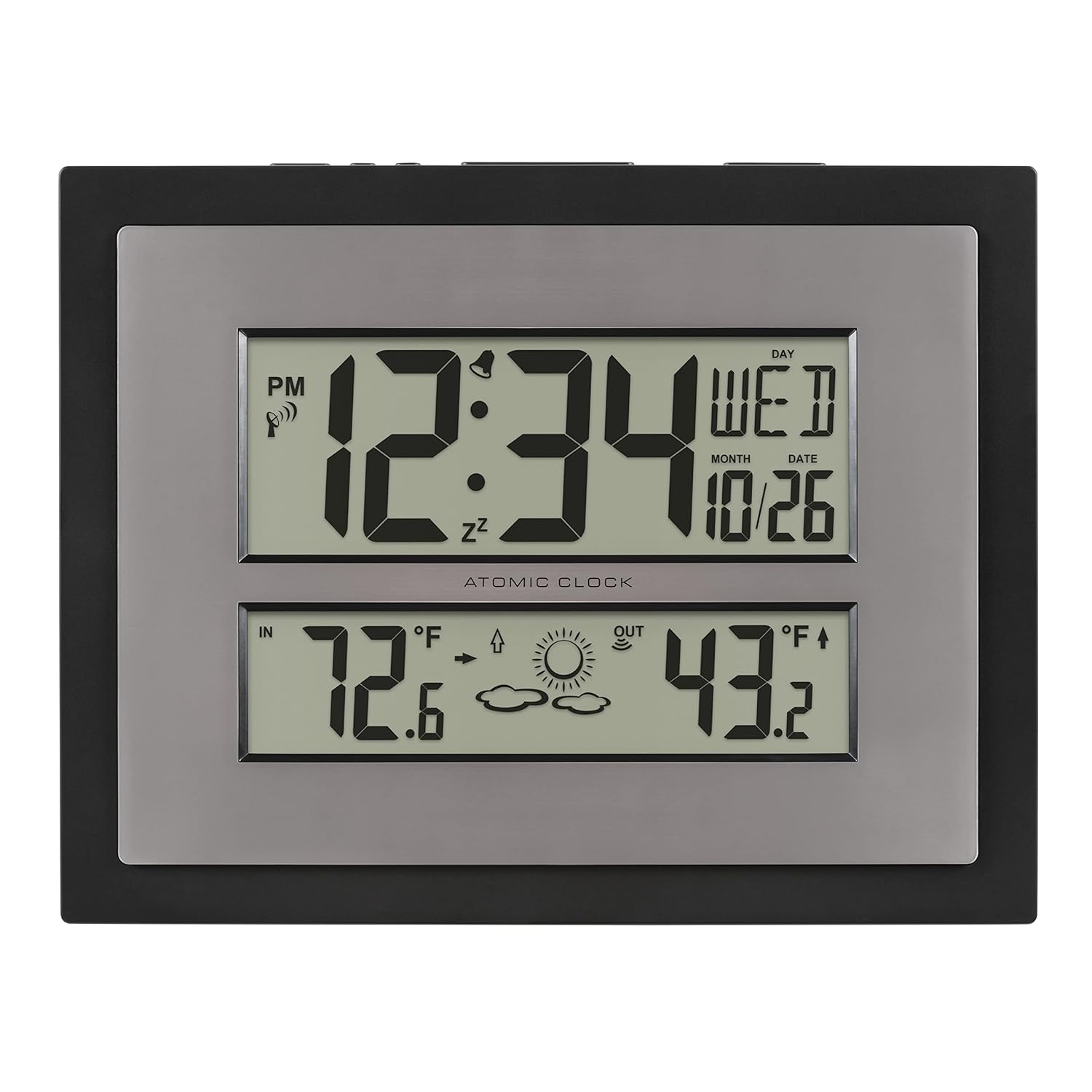 La Crosse Technology Atomic Digital Wall Clock with Temperature & Weather Forecast - Weathershack