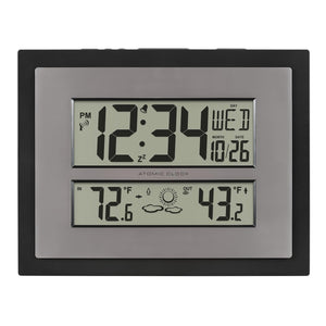 La Crosse Technology Atomic Digital Wall Clock with Temperature & Weather Forecast - Weathershack