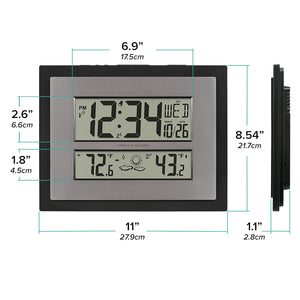 La Crosse Technology Atomic Digital Wall Clock with Temperature & Weather Forecast - Weathershack