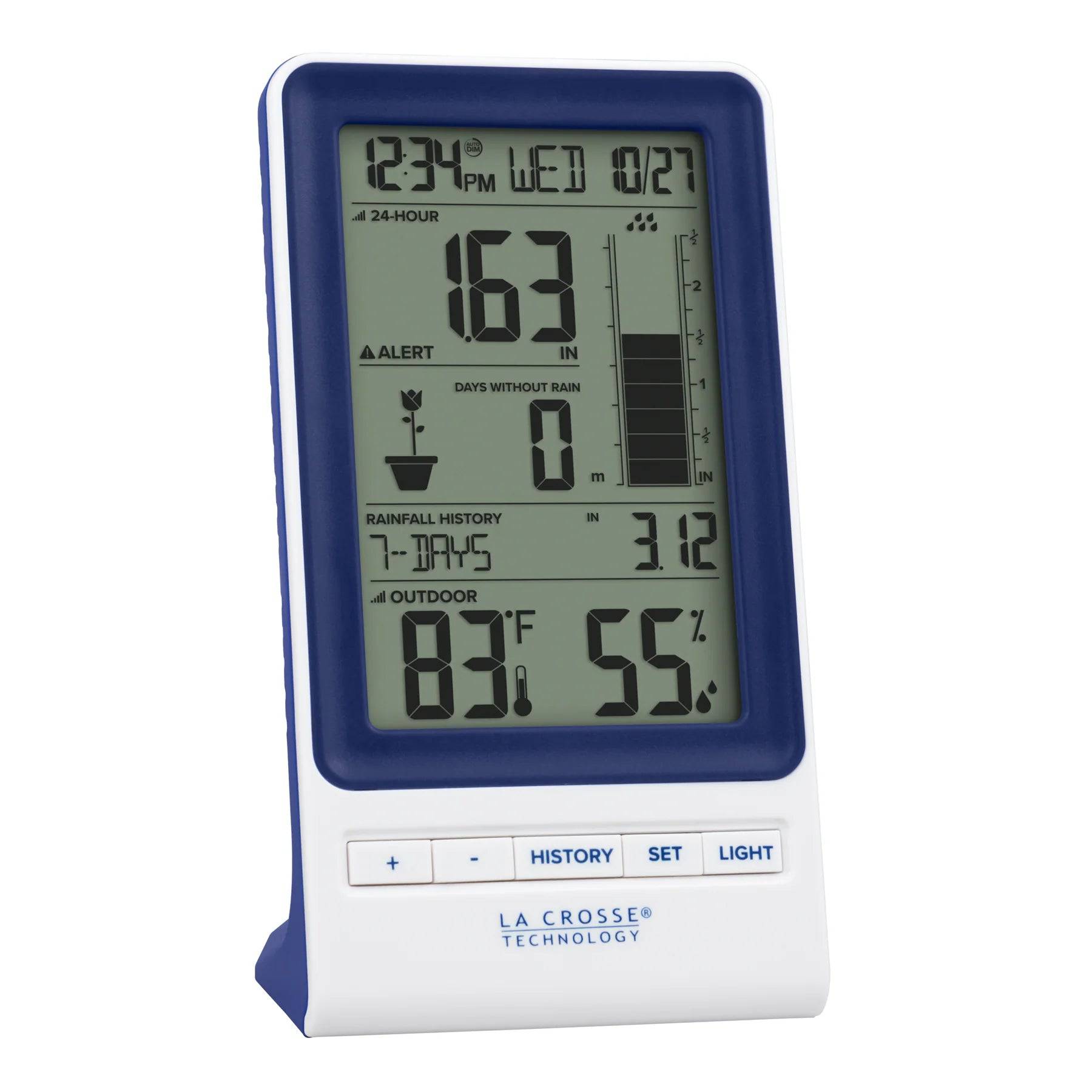 La Crosse Technology Wireless Digital Rain Gauge with Temp & Humidity Sensor - Weathershack