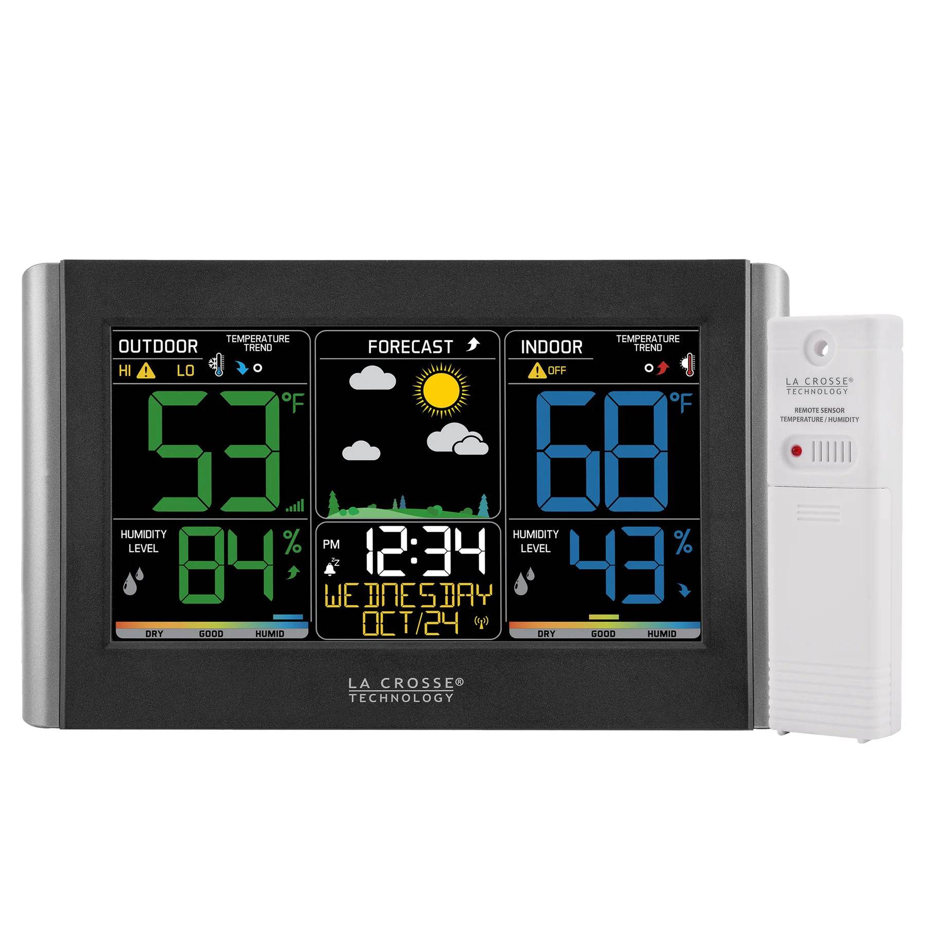 La Crosse Technology Wireless Weather Station with Customizable Alerts, Weather Forecast, Temperature, Dew Point, Humidity, Time & Heat Index - Bulk - Weathershack