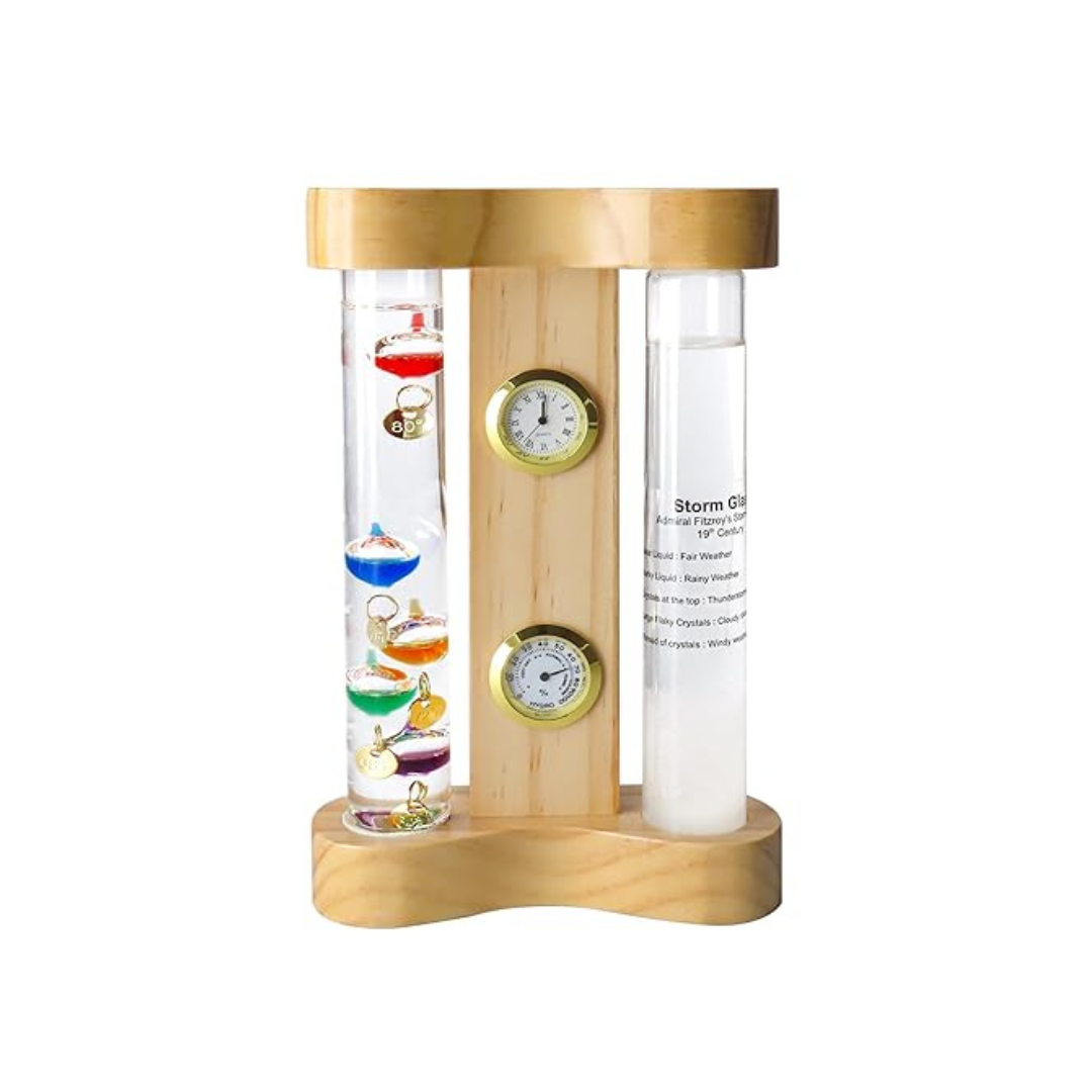 Lily's Home Analog Weather Station, with Galileo Thermometer (7 in x 4.25 in) - Weathershack