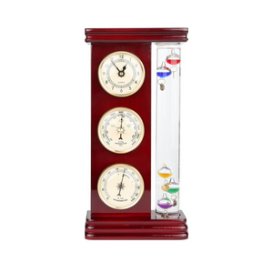 Lily's Home Analog Weather Station, with Galileo Thermometer (6" L x 2" W x 12" H) - Gold - Weathershack