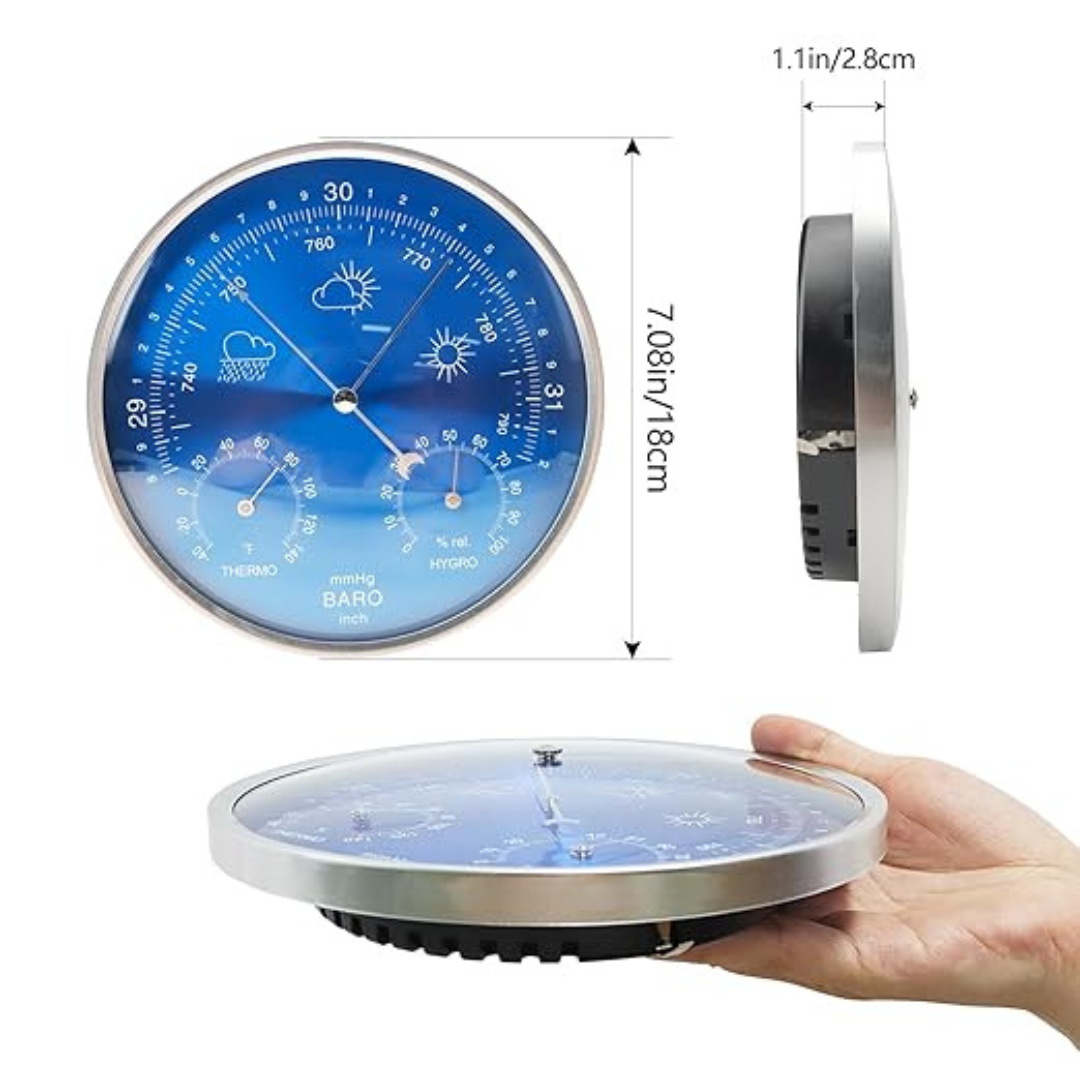 3-in-1 All-Season Wall Hanging Thermometer, Barometer, Hygrometer | - Weathershack