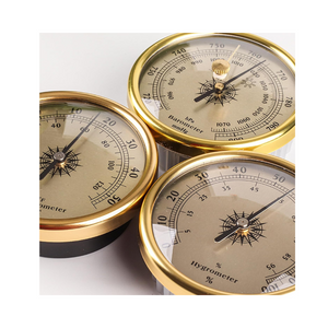 Weather Stations, Barometer,Barometers for The Home,7.2 * 7.2cm Wall-Mounted Barometer Thermometer Hygrometer,3 PCS Wireless Weather Station for Household Use,Gold - Weathershack