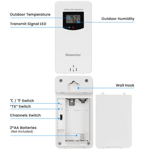 Newentor Q3 Indoor Outdoor Wireless Remote Sensor - Weathershack
