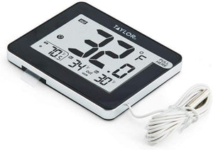 Taylor Wired Digital Indoor/Outdoor Thermometer – LED Display with Wired Probe Sensor for Home, Office & Greenhouse, White - Weathershack