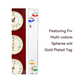Lily's Home Analog Weather Station, with Galileo Thermometer (6" L x 2" W x 12" H) - Gold - Weathershack