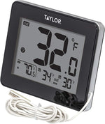 Taylor Wired Digital Indoor/Outdoor Thermometer – LED Display with Wired Probe Sensor for Home, Office & Greenhouse, White - Weathershack