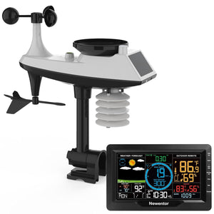 Newentor 7.5" Wireless Weather Station with Rain Gauge, Wind Speed & Direction, Temperature & Humidity, Indoor/Outdoor Weather Monitoring with Custom Alertsidity Meter, Custom Alerts - Weathershack