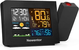 Newentor Wireless Atomic 4.5-Inch Full Color Weather Station with Time and Temperature Projection - All In One Functions - Weathershack
