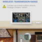 Proud Bird wireless weather station with Indoor and Outdoor thermometer, 350° viewing angle, colorful 7.6'' large display, atomic clock, white - Weathershack