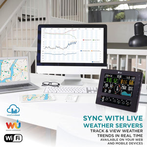 Logia 7-in-1 Wi-Fi Wireless Weather Station with 10-Day / 24 Hour Forecast, Solar & Large 8" Color Display | Measures Wind Speed/Direction, Rainfall, UV Index, Light Intensity, Temperature & Humidity - Weathershack