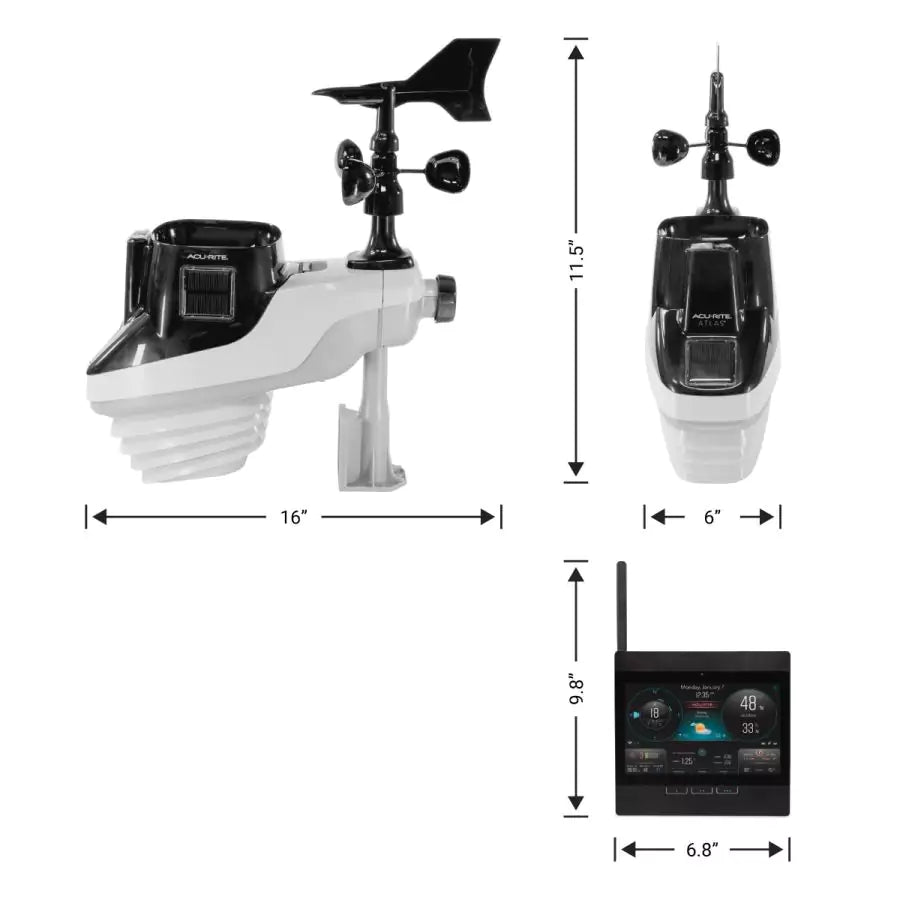 Acurite atlas weather station sensor and display length and width measurement 