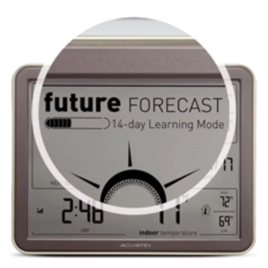 acurite weather forecasting display close up view