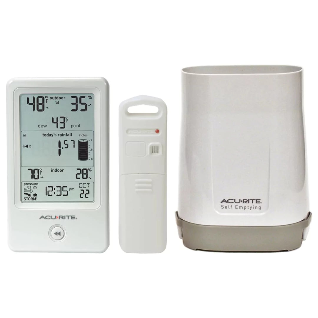 Acurite rain gauge with sensor adn digital monitor