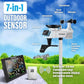 Sainlogic 7-in-1 outdoor sensor with rain, wind, UV, solar, and temp sensors.