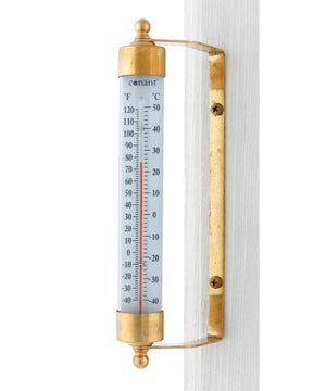 Vermont Indoor and Outdoor 7" Thermometer (Living Finish Brass) - Weathershack