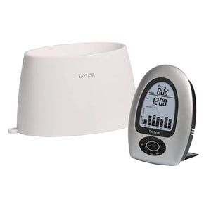 Taylor wireless rain gauge with thermometer.