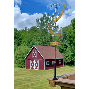 Jeffersonian Ground Mount in Living Finish Brass - Weathershack