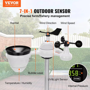 Vevor 7-in-1 outdoor sensor features highlighted.