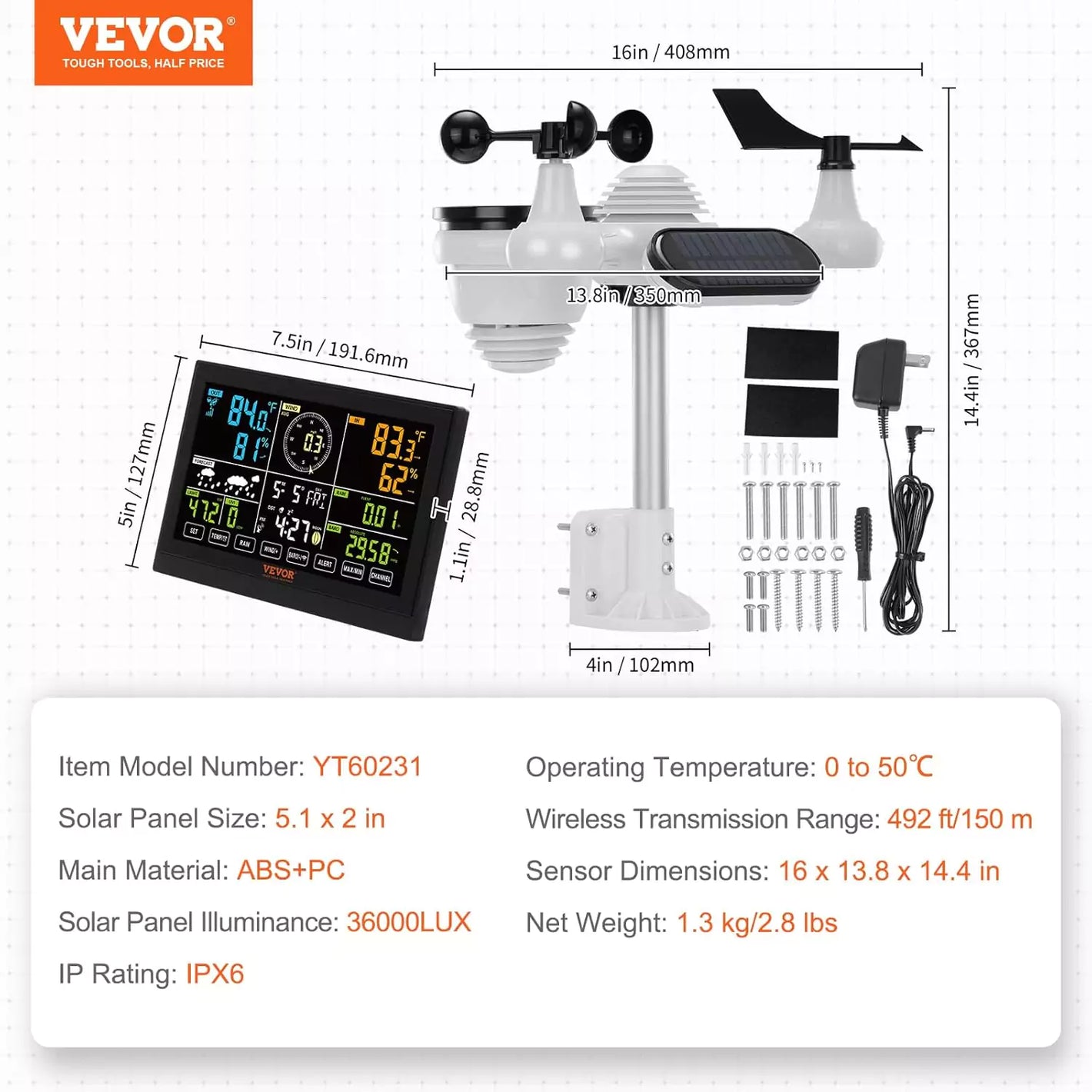 Vevor weather station devices measurements and features